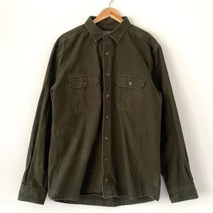 VTG Woolrich Men’s Hunter Green Shirt Jacket Large Long Relaxed Casual Preppy